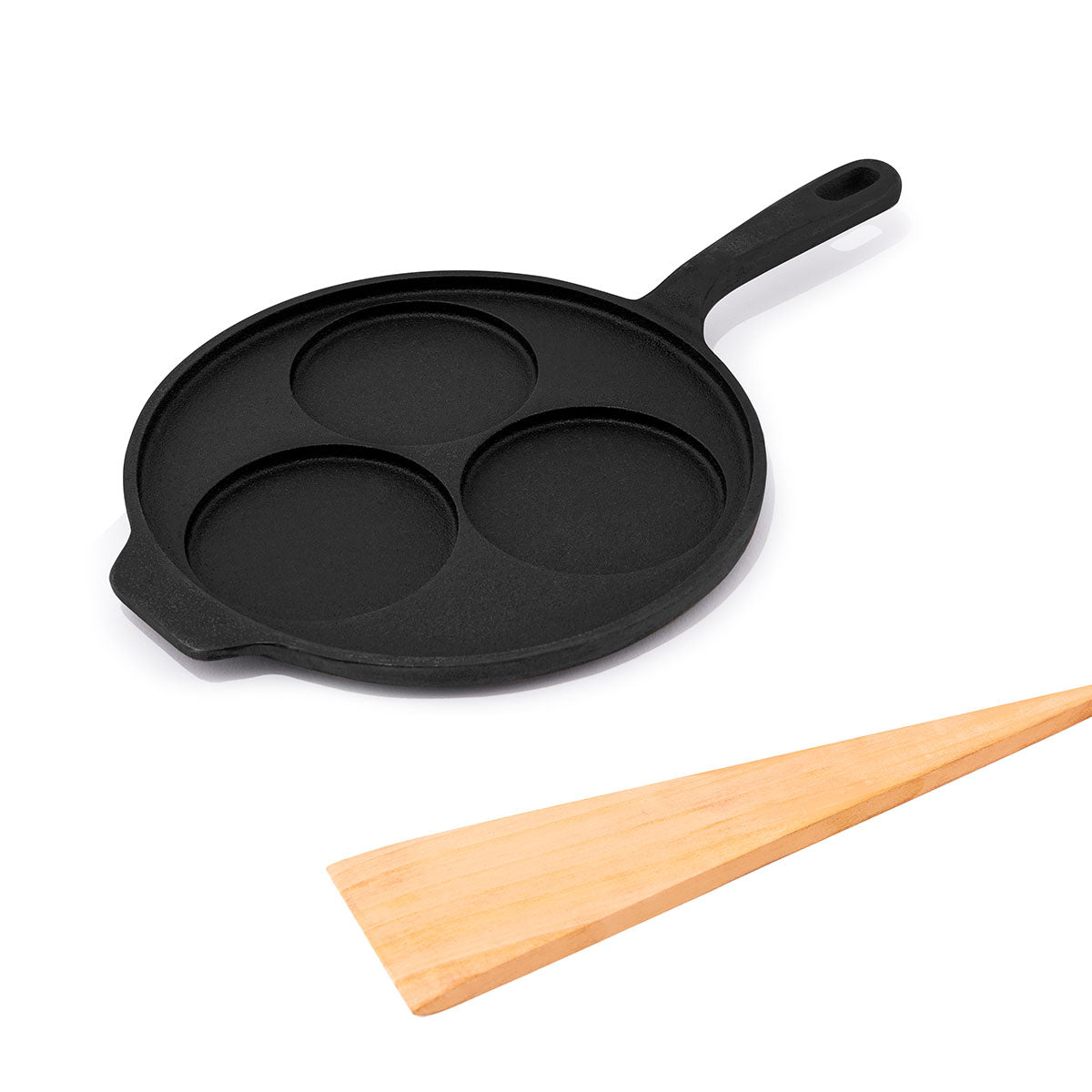 Cast Iron Uttapam Tawa with Wooden Ladle | Pre-seasoned | 10 Inches