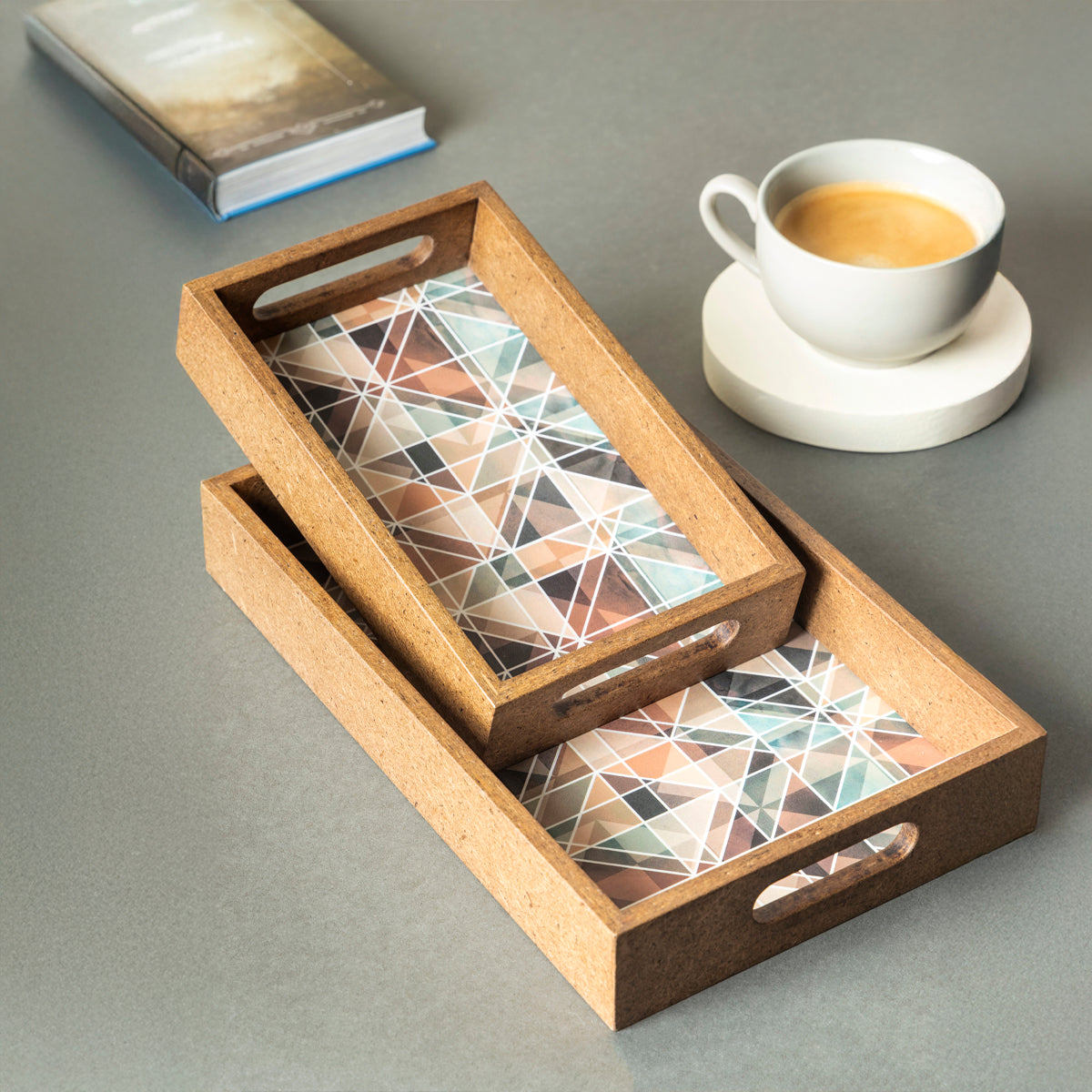 Set of Two Serving Trays in Sustainable Board
