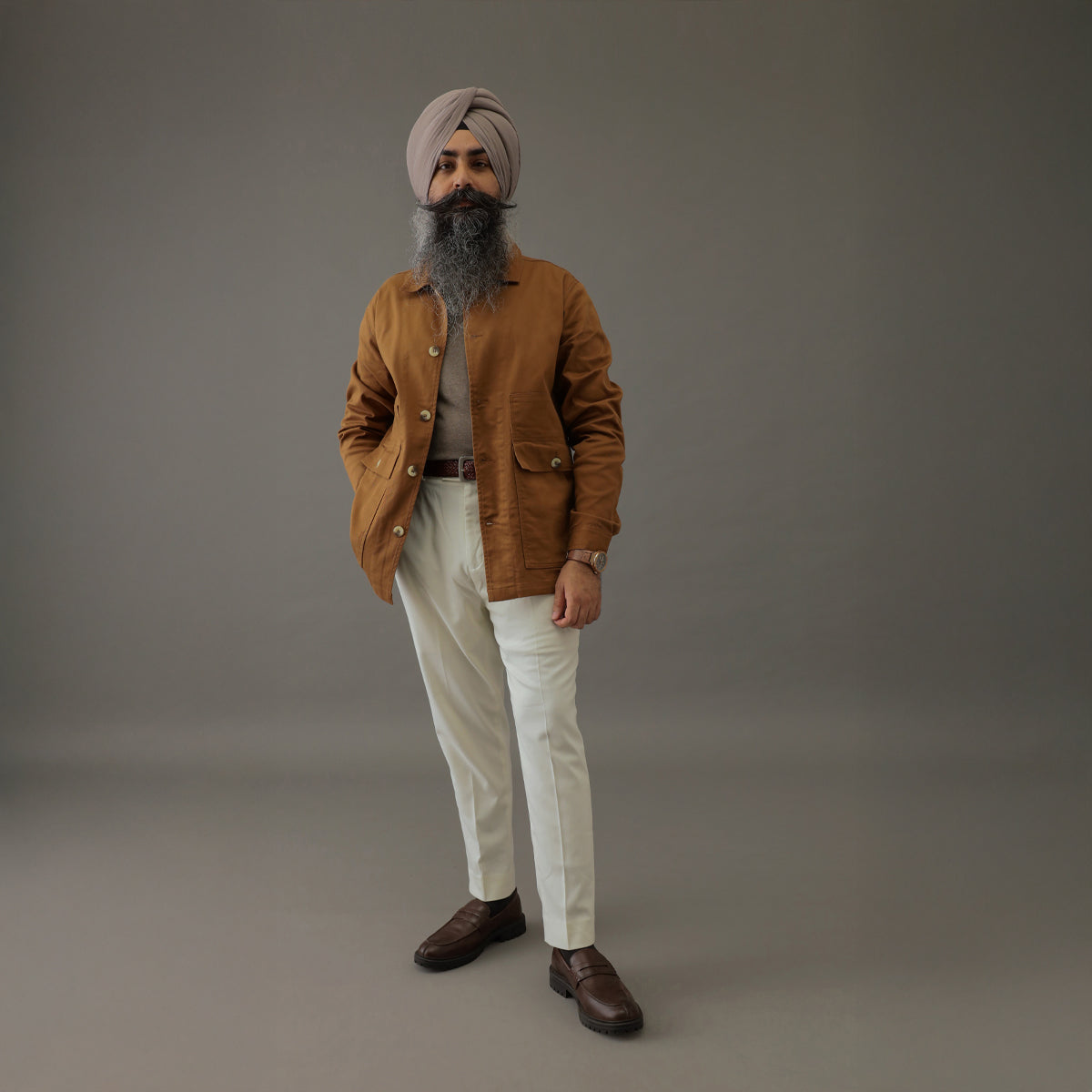 Iconic Cotton Twill Shacket Brown