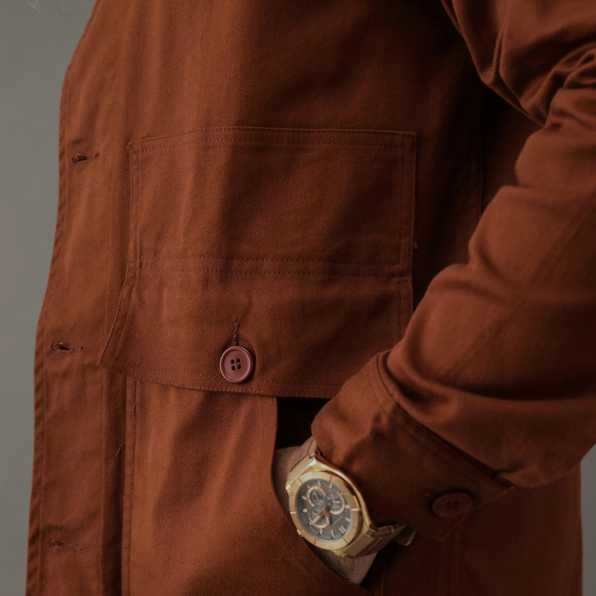 Iconic Cotton Twil Shacket Rust