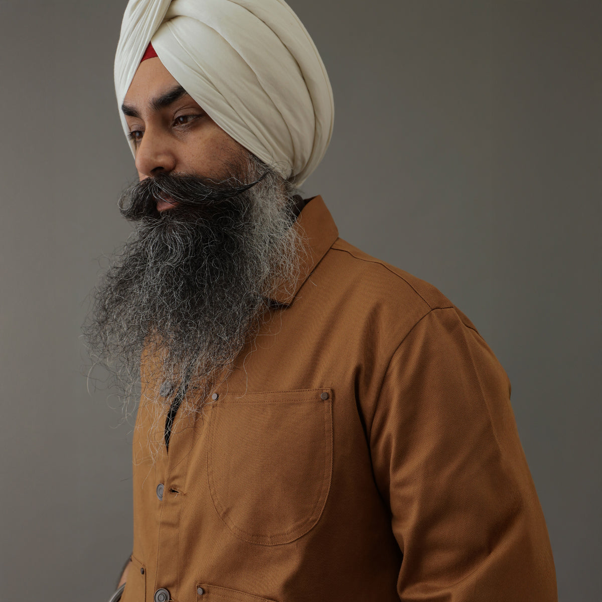 Crop Denim Shacket Brown