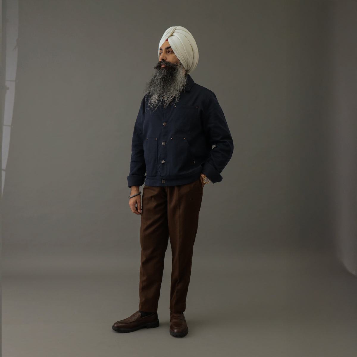 Crop Denim Shacket Blue