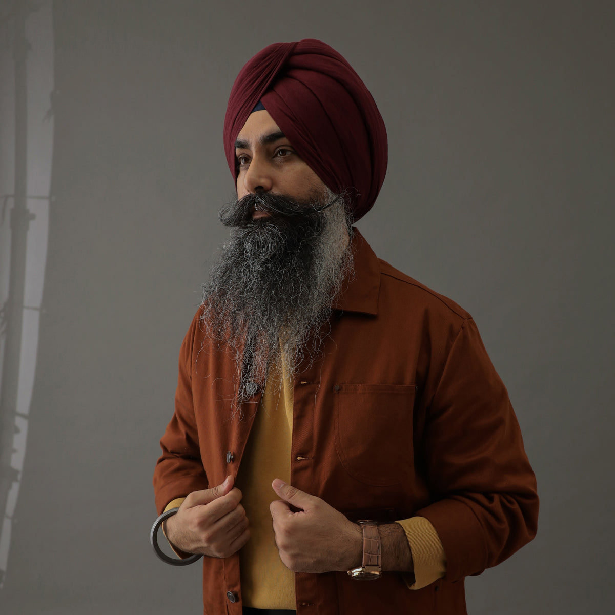 Crop Denim Shacket Rust