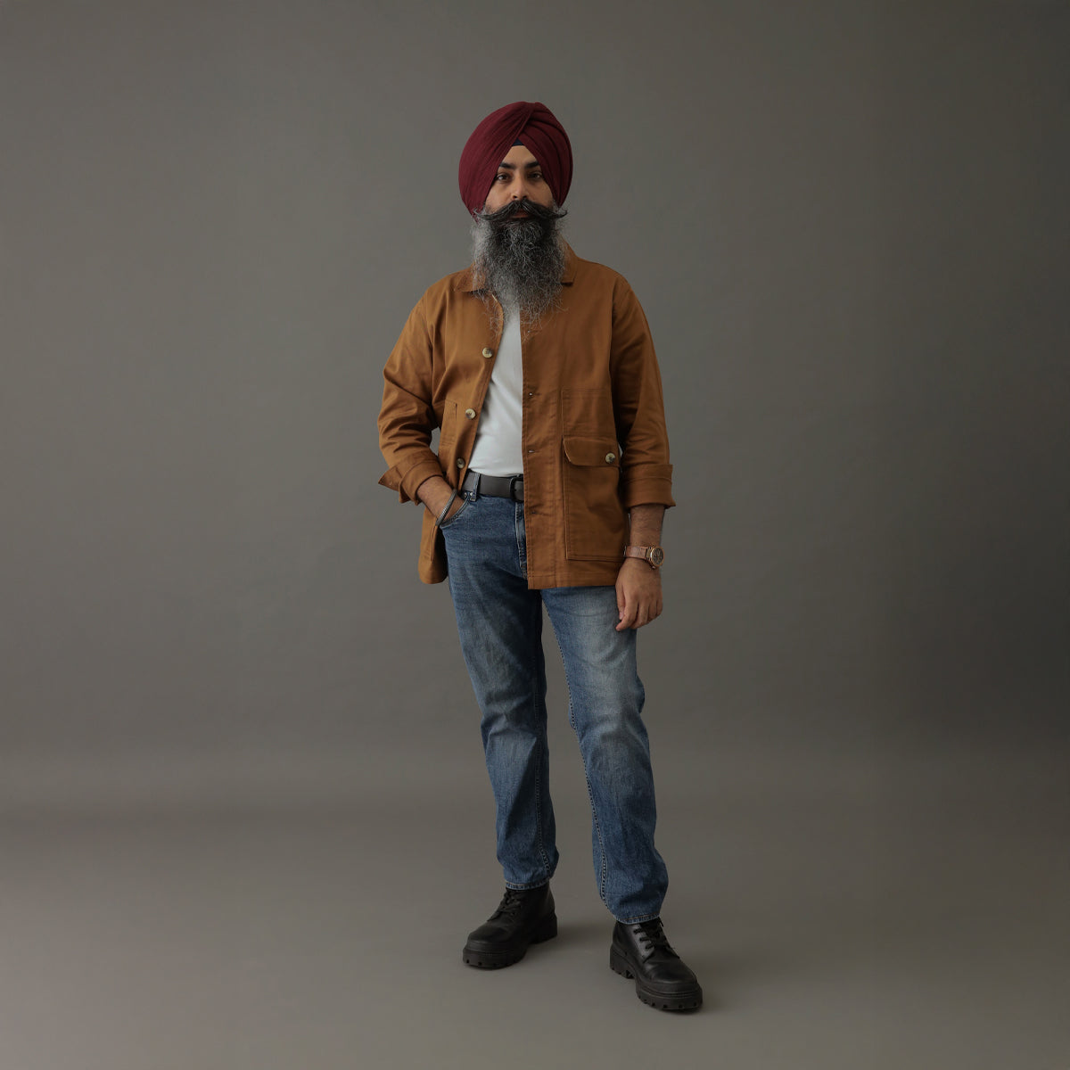 Iconic Cotton Twill Shacket Brown