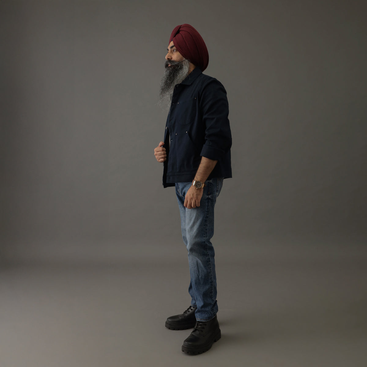 Crop Denim Shacket Blue