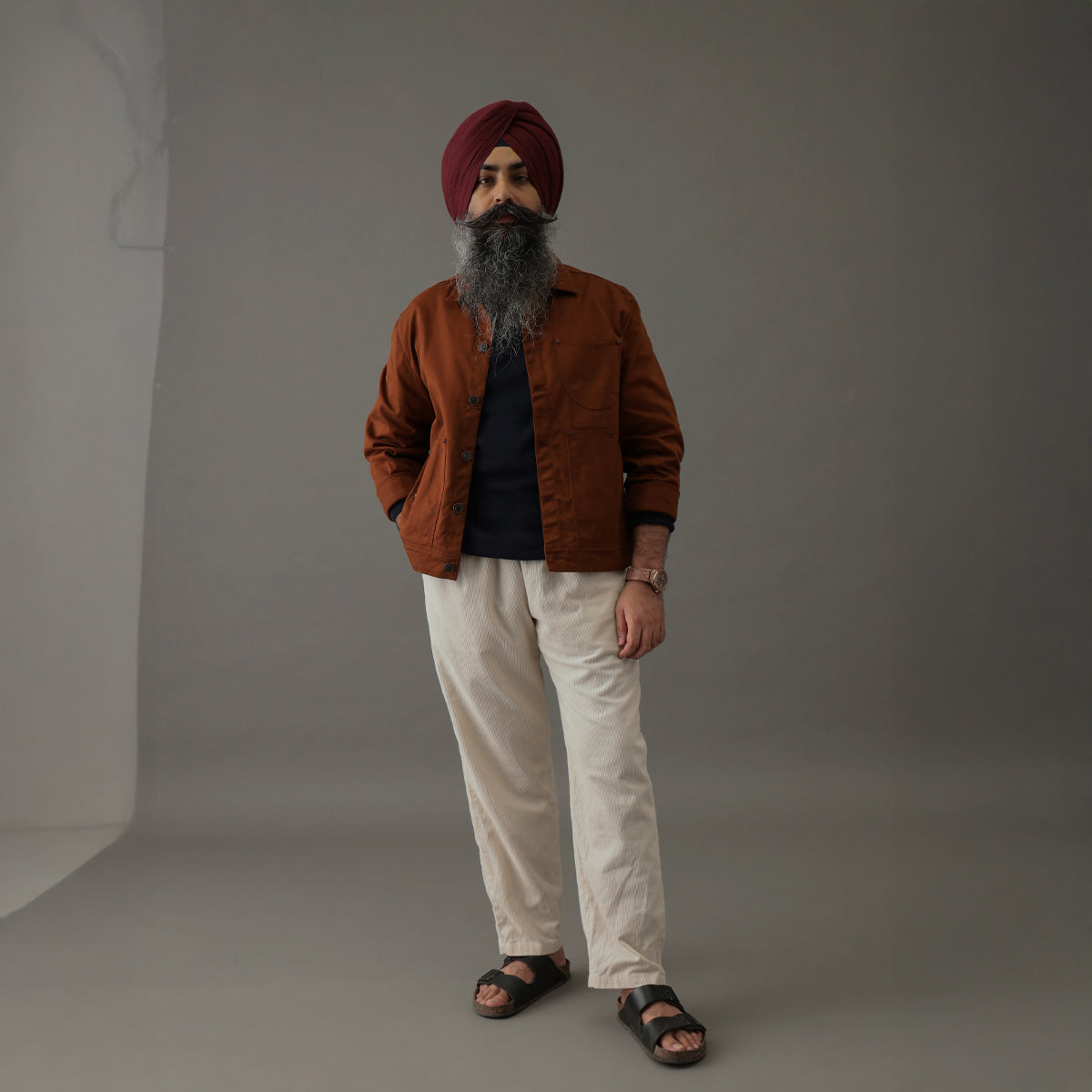 Crop Denim Shacket Rust