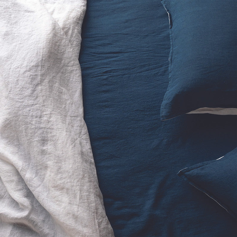 Linen Bedsheet | Flat Sheet | Indigo Blue