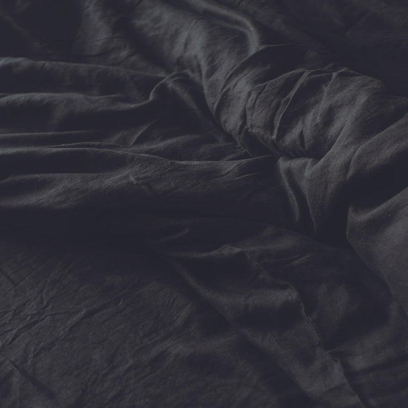 Linen Bedsheet | Flat Sheet | Kohl Black