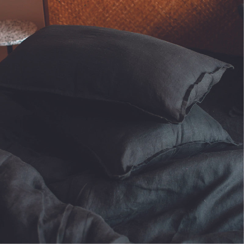 Linen Duvet Cover | Bedding Cover | Kohl Black
