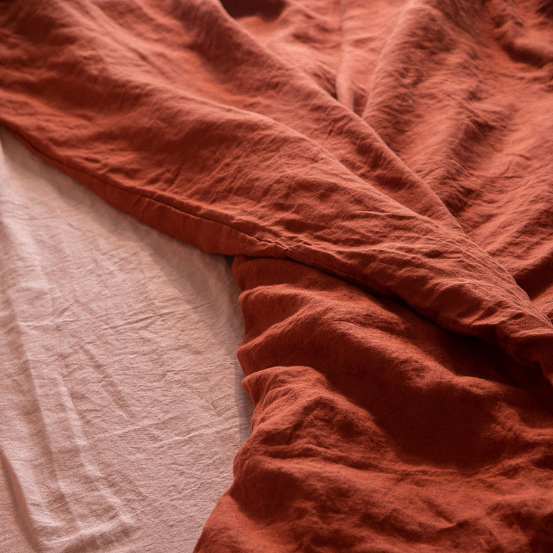 Linen Duvet Cover | Rust