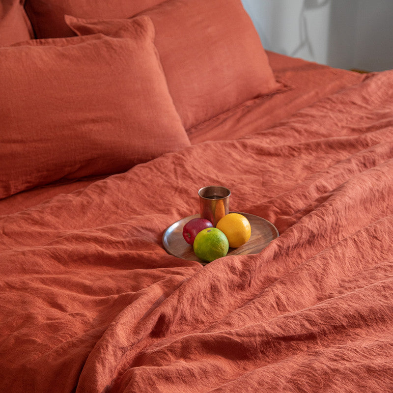 Linen Duvet Cover | Rust
