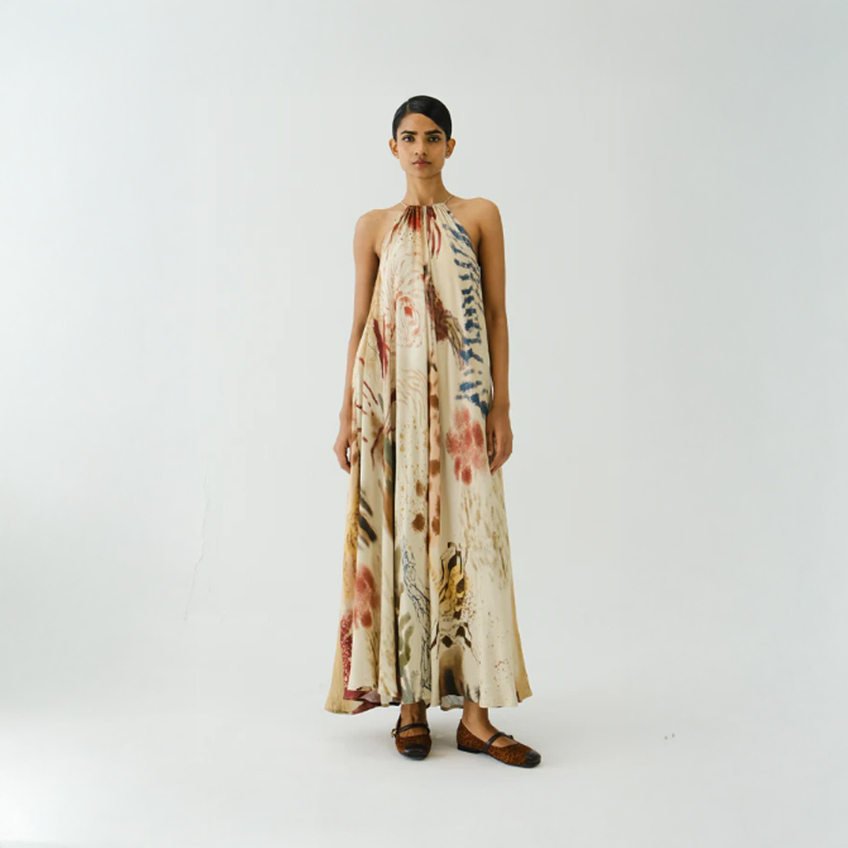 Abstract Circle Long Dress
