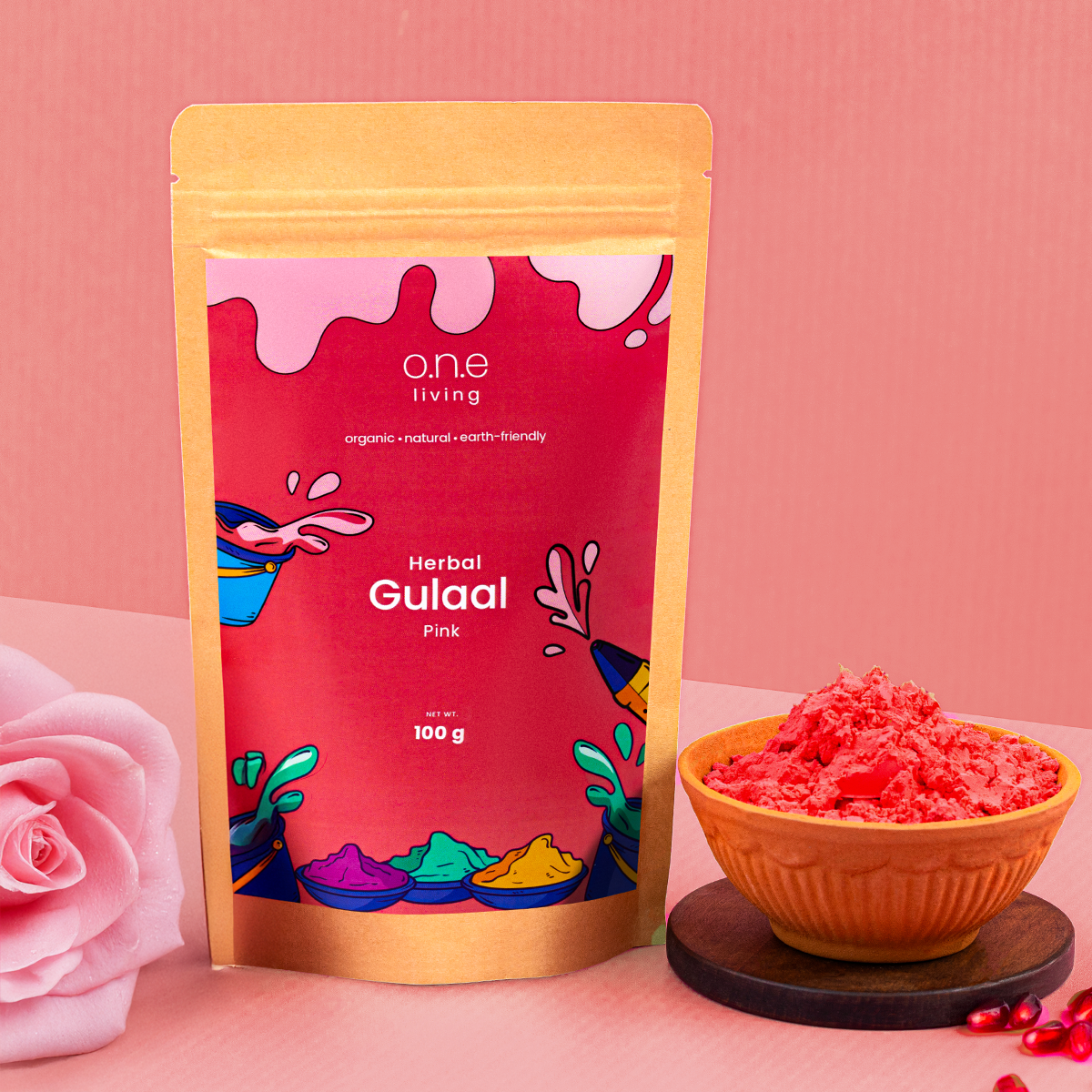 Pink Natural Gulaal Online | 100 g | Herbal Gulaal