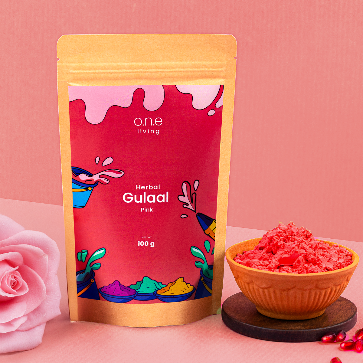 Pink Natural Gulaal Online | 100 g | Herbal Gulaal