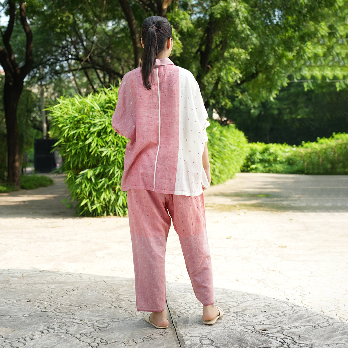 Lapis Shirt-Ecru And Brick