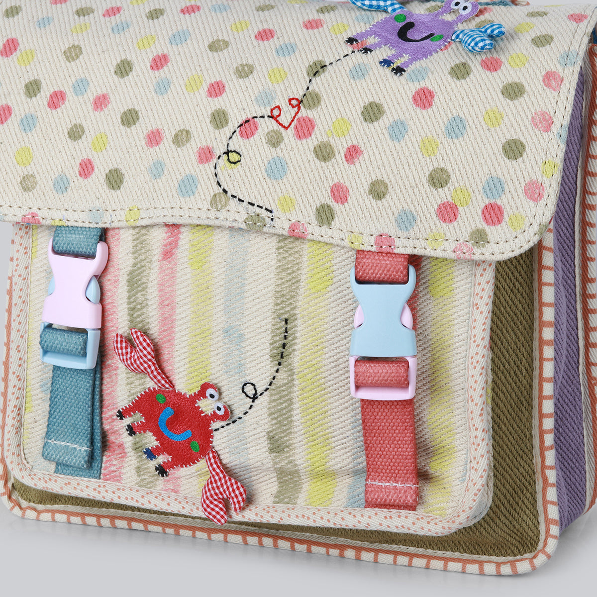 Panthera Polka Dots & Stripe Crab Bag