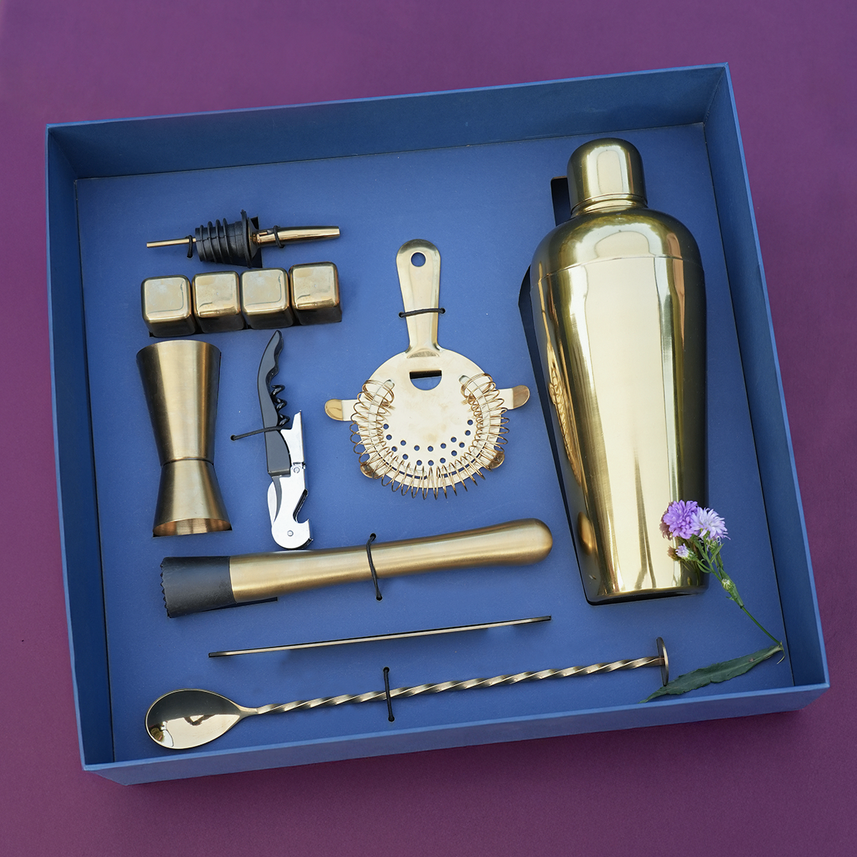 Bar Tools Set with Shaker Gift Box | Valentines Gifts for Him