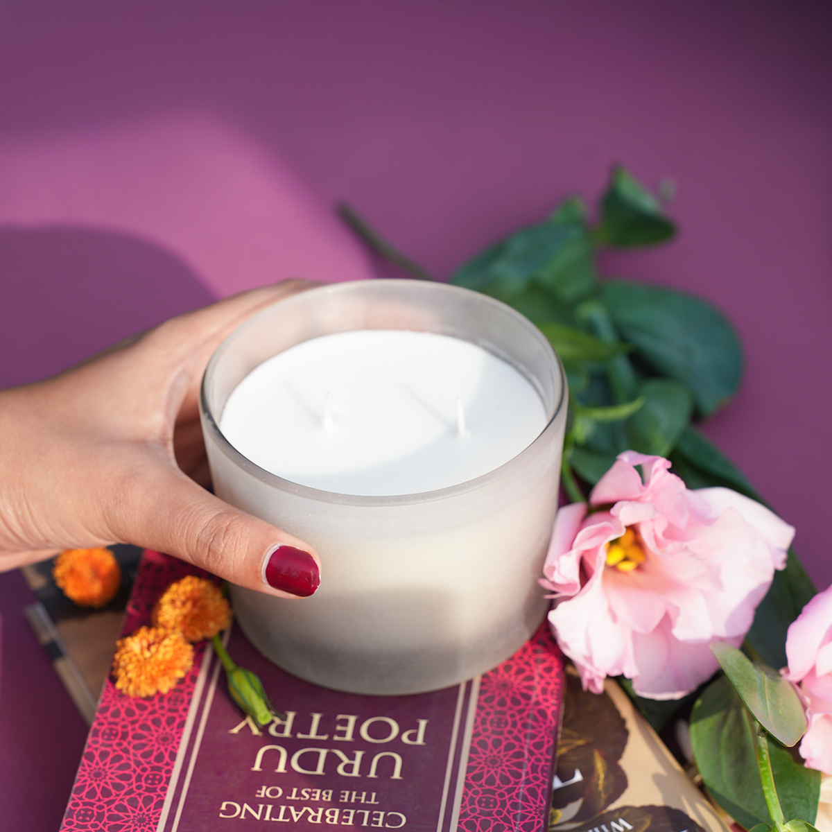 Brass Champagne Flute Glasses & Candle Set | Valentines Gifts for Her