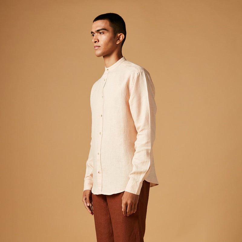 Band Collar Linen Shirt