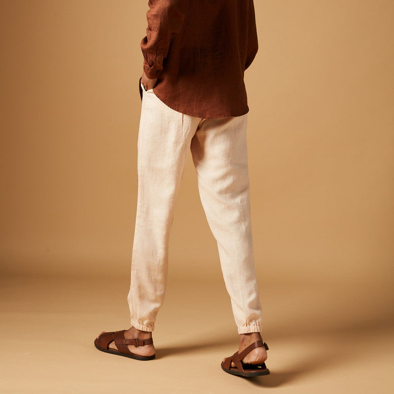 Linen Jogger Pants | Beige