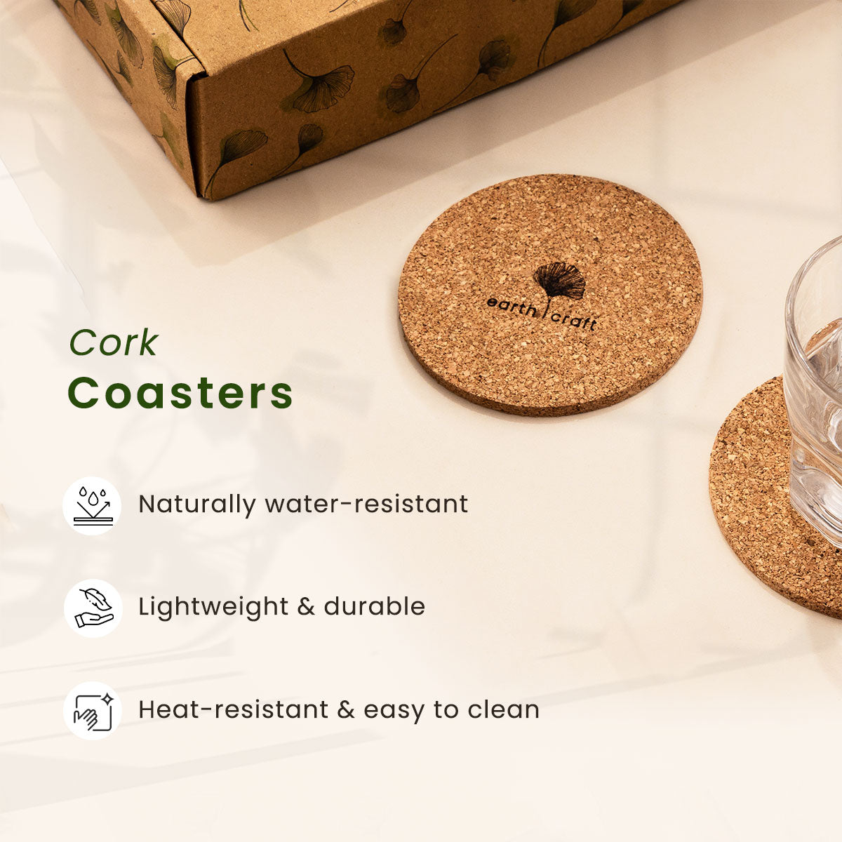 Office Desk Kit | Eco-friendly Diary, Pens, Bookmarks & Cork Coasters