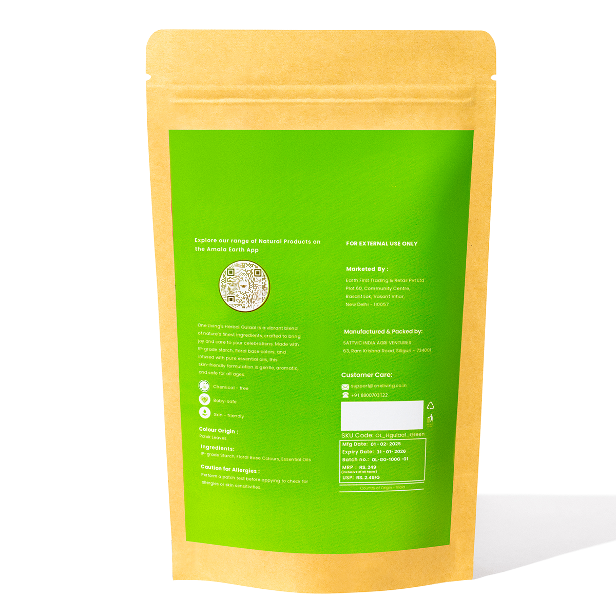 Green Natural Gulaal Online | 100 g | Herbal Gulaal