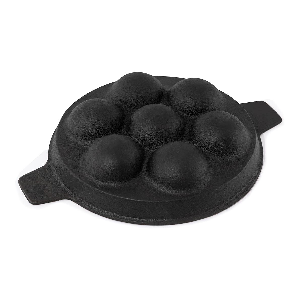 Cast Iron Paniyaram Pan with Wooden Ladle | Pre-seasoned | 7.4 Inches