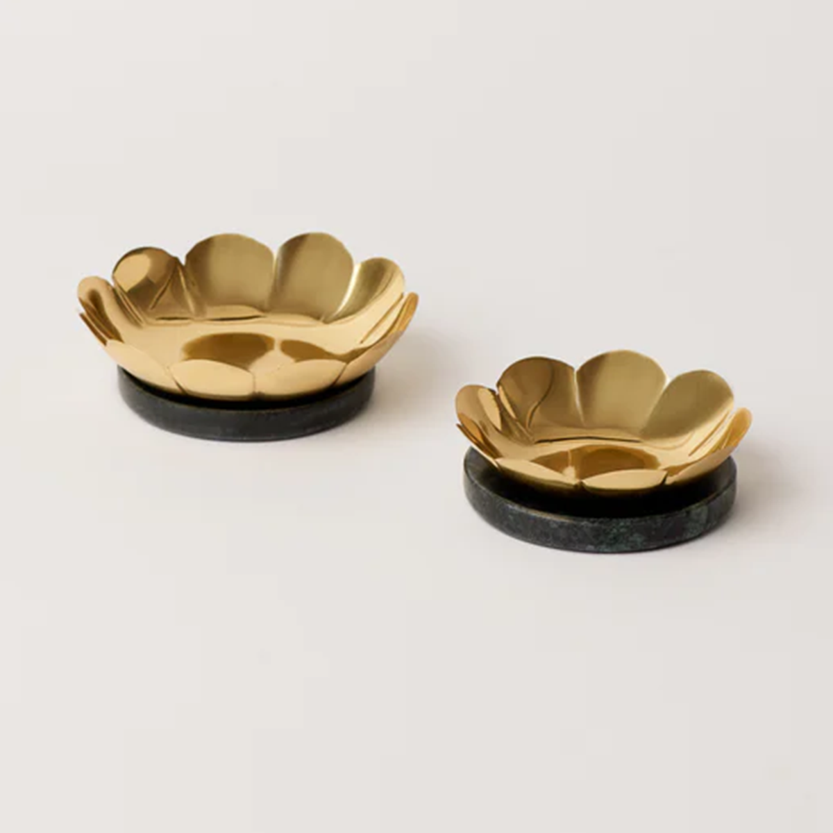 Lotus Brass Tealight Holders, Set of 2