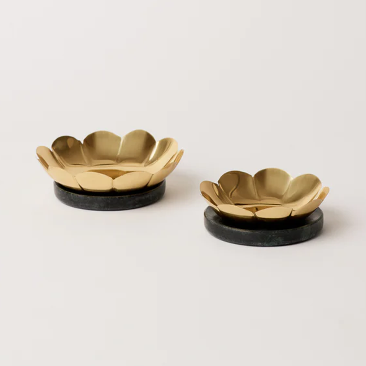 Lotus Brass Tealight Holders, Set of 2