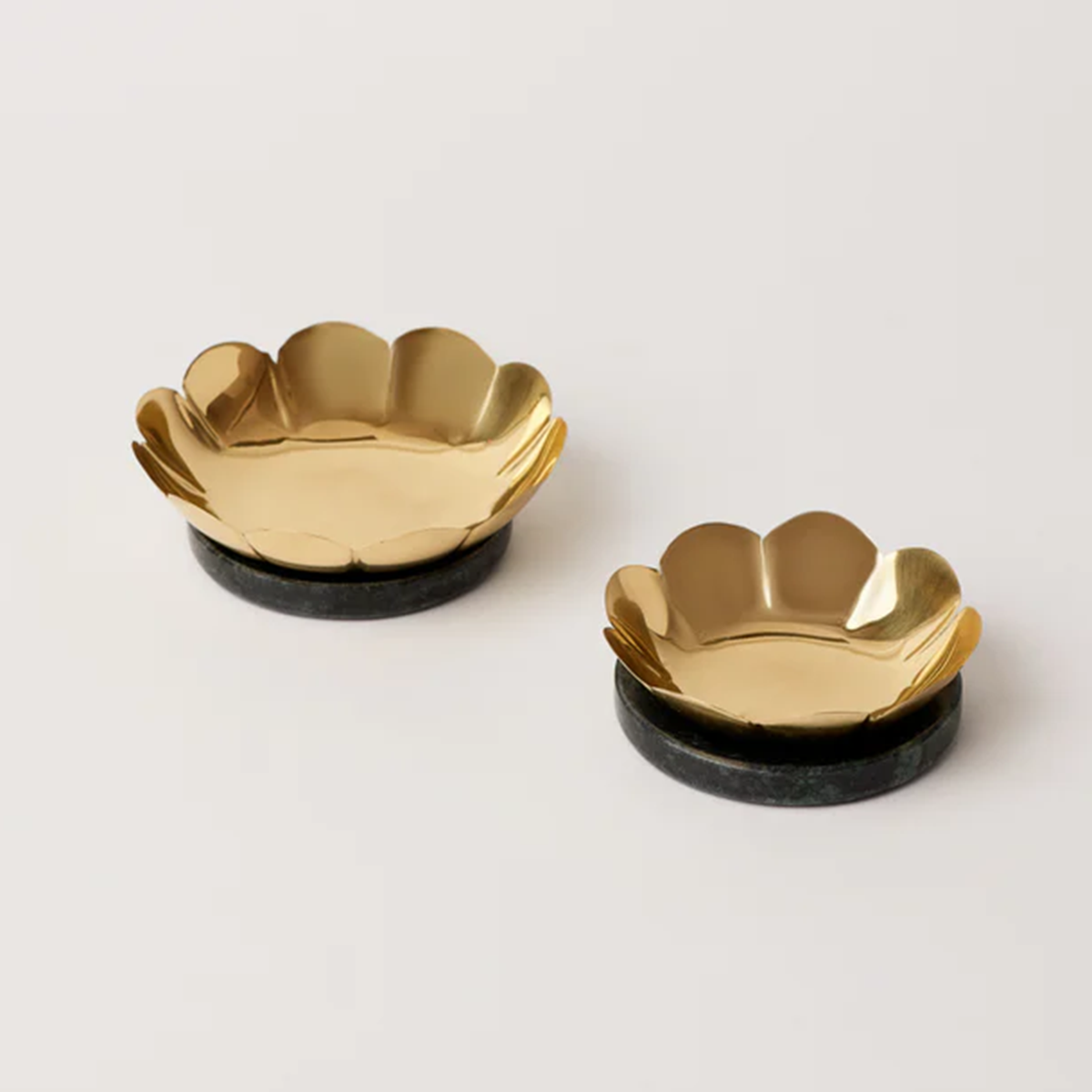 Lotus Brass Tealight Holders, Set of 2