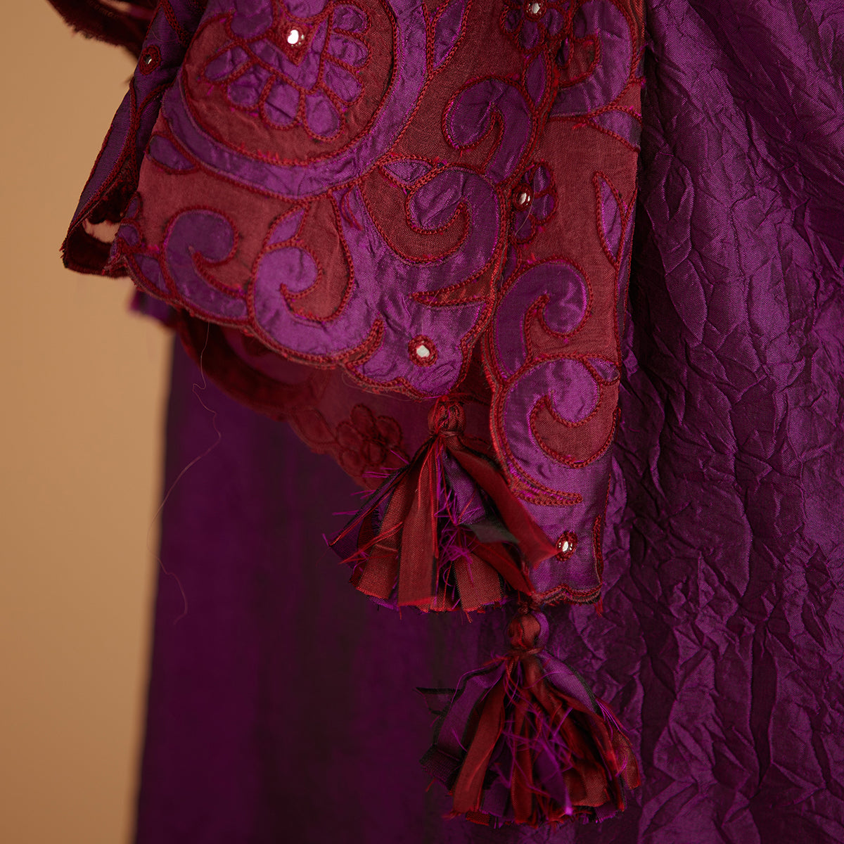 Aloka-Maroon Silk Stole