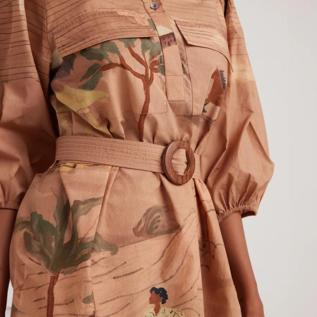 Poplin Belted Short Dress