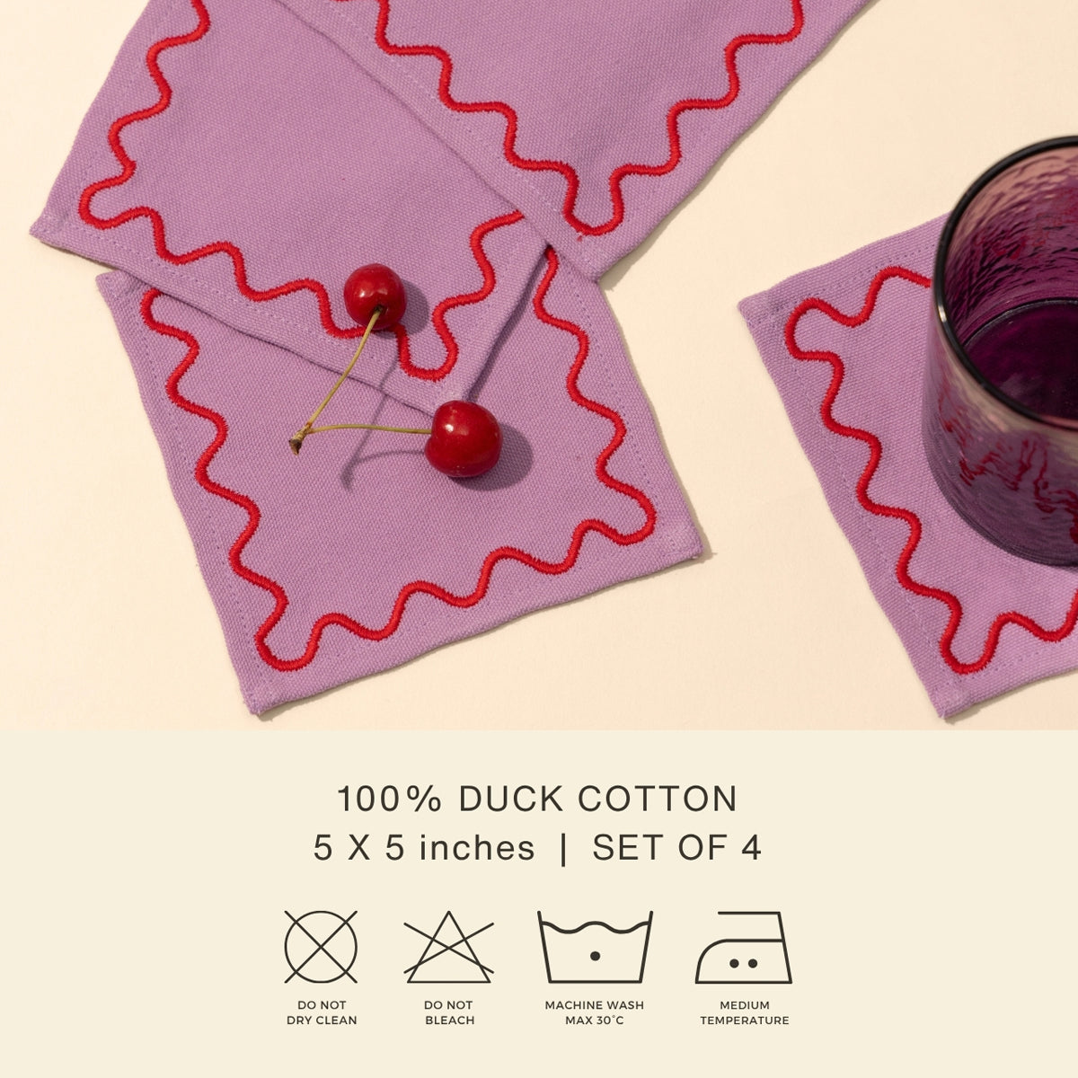 Embroidered Cocktail Napkins | Lavender