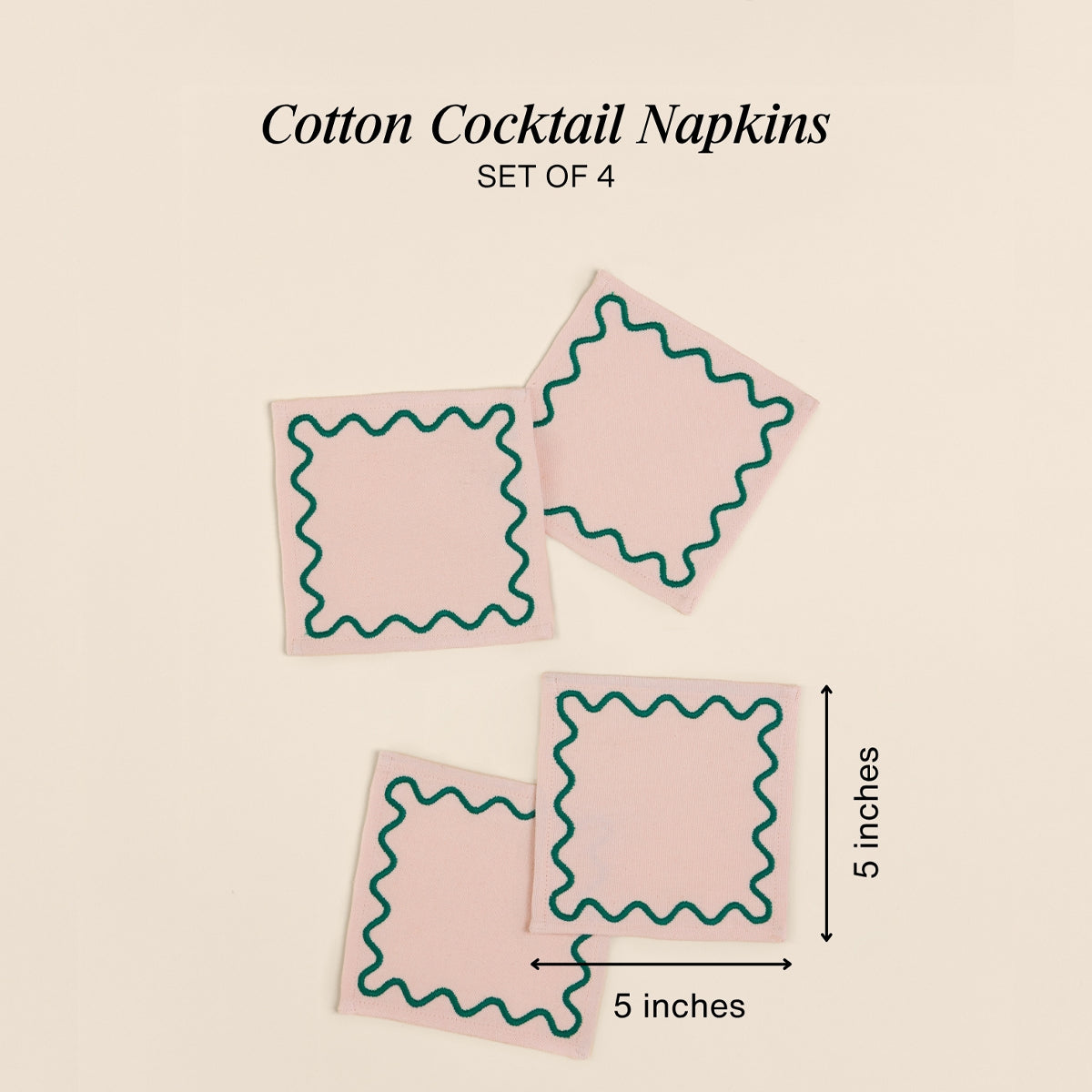 Embroidered Cocktail Napkins | Blush