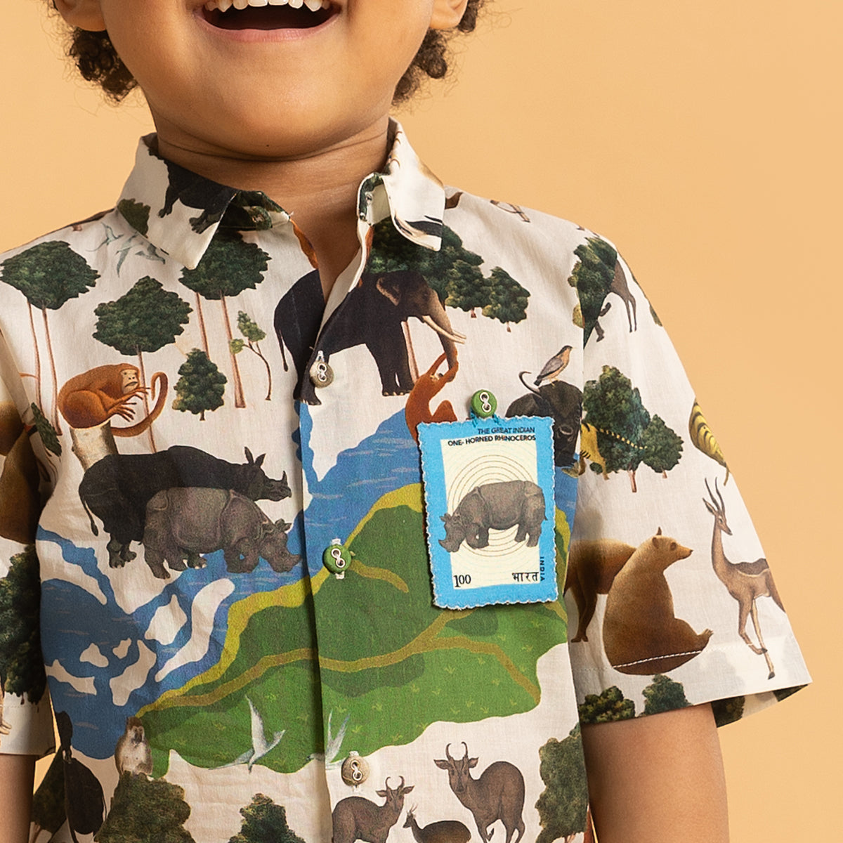 IVORY KAZIRANGA NATIONAL PARK SHIRT