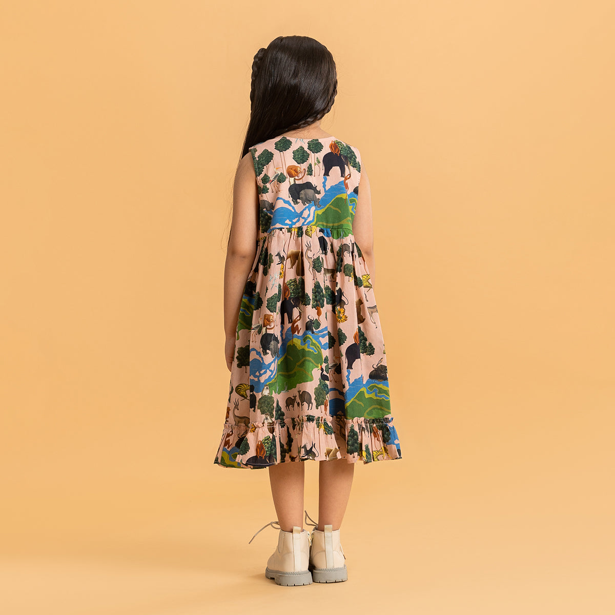 BLUSH KAZIRANGA NATIONAL PARK RUFFLE DRESS
