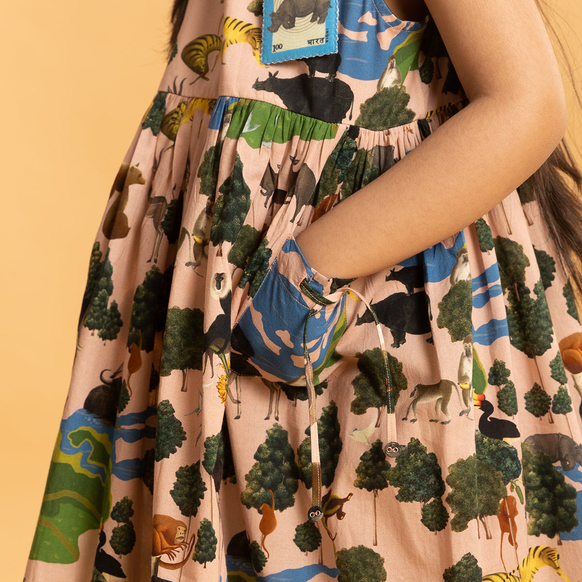 BLUSH KAZIRANGA NATIONAL PARK RUFFLE DRESS