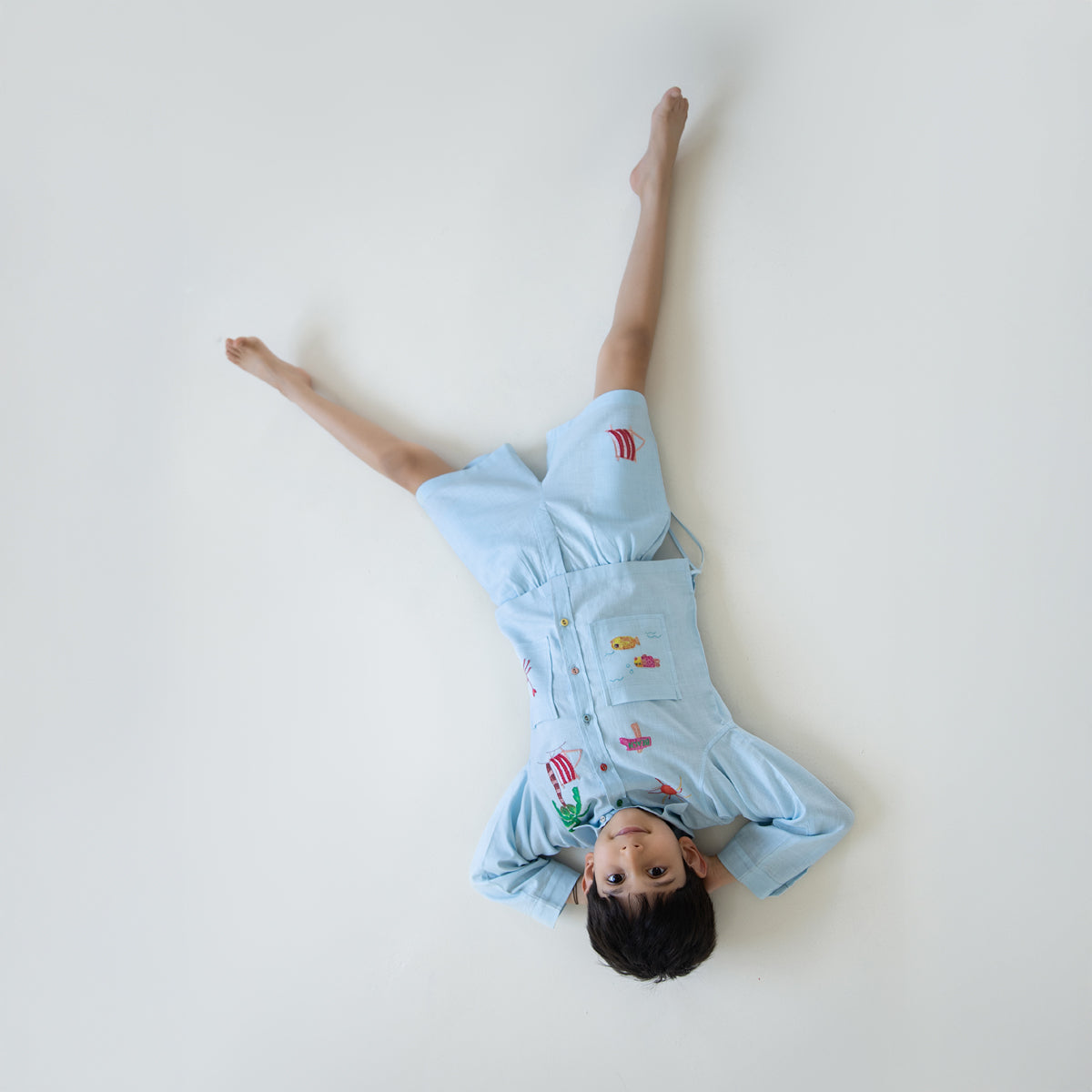 Phuket Seaside Applique Shacket | Ice Blue