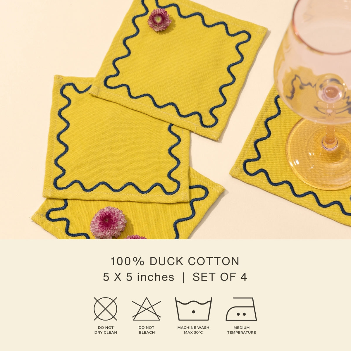Embroidered Cocktail Napkins | Buttercup