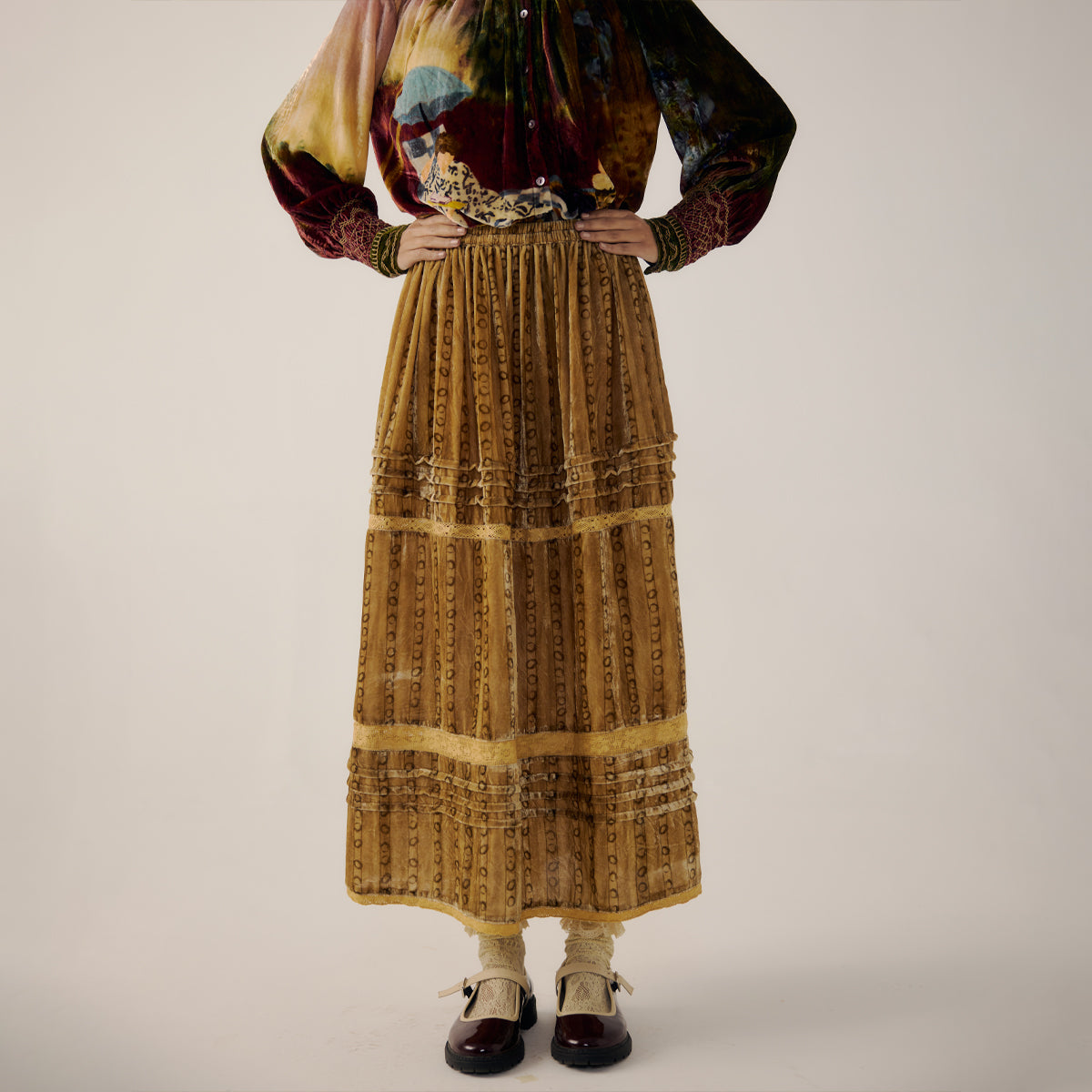 Mustard Stripes Emily Skirt