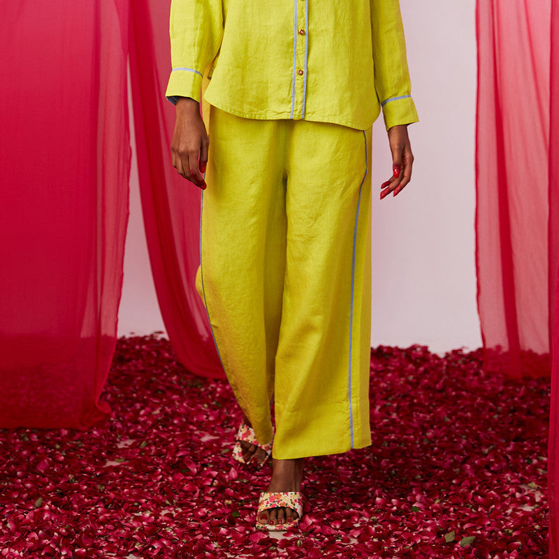 Linen Lounge Pants | Lime Green