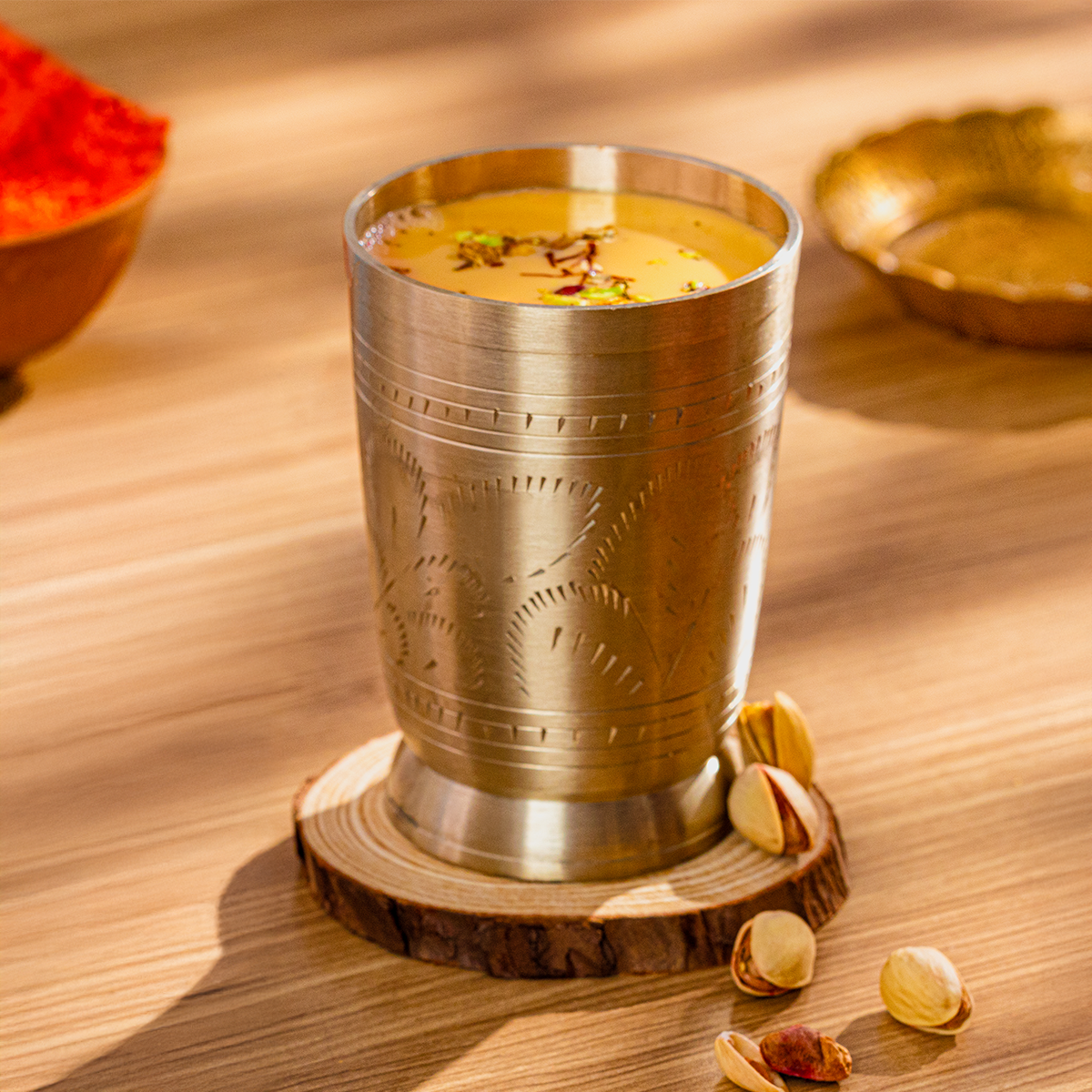 Brass Tumbler | Set of 2 | Ulchai Handwork