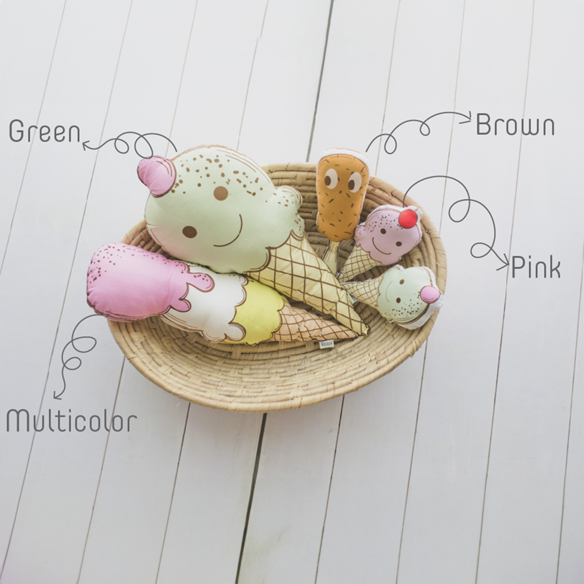 Masaya Shape Cushions- Choco the Ice Stick - Brown