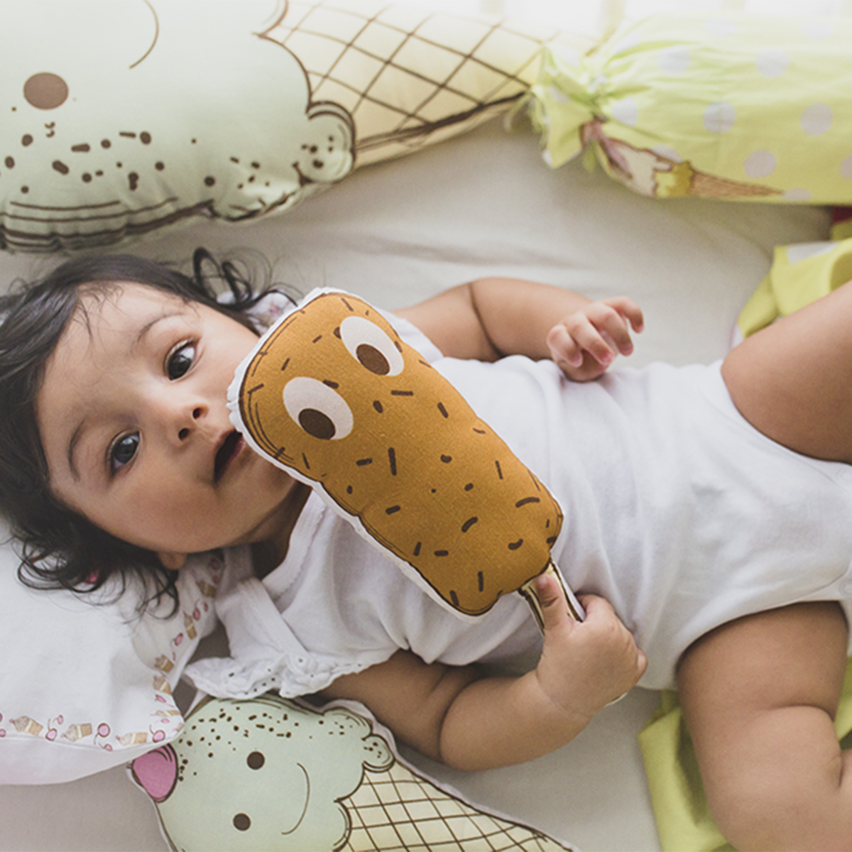 Masaya Shape Cushions- Choco the Ice Stick - Brown