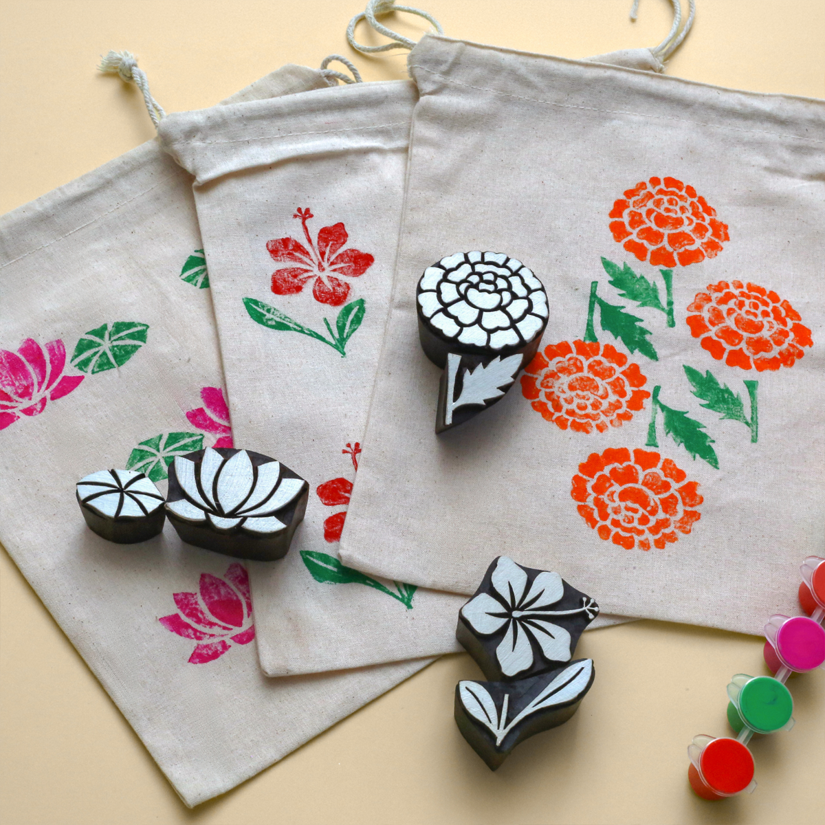 Stamp ART - Flowers | Block Printing Stamps (6 Stamps)