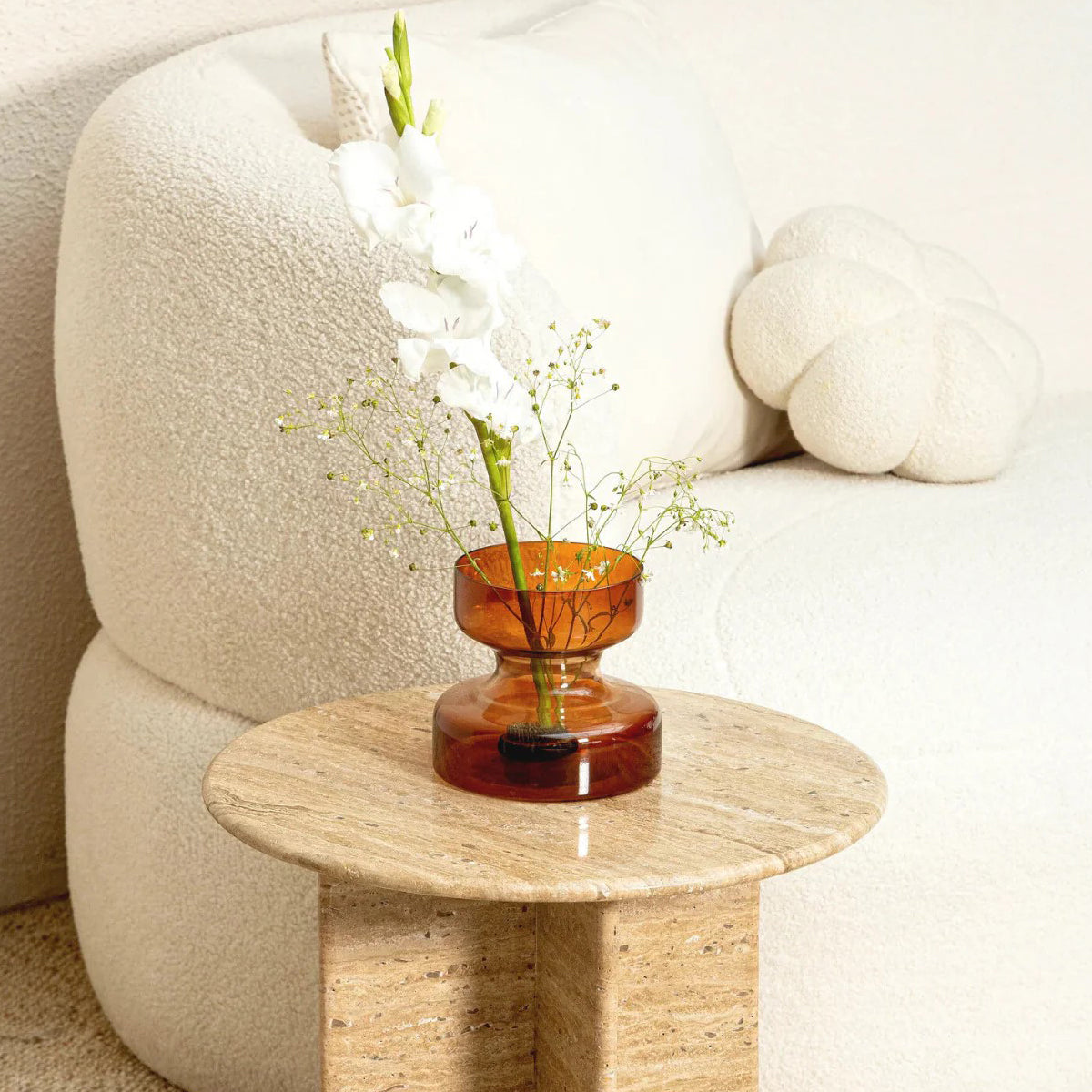 Haze Brown Glass Vase Short