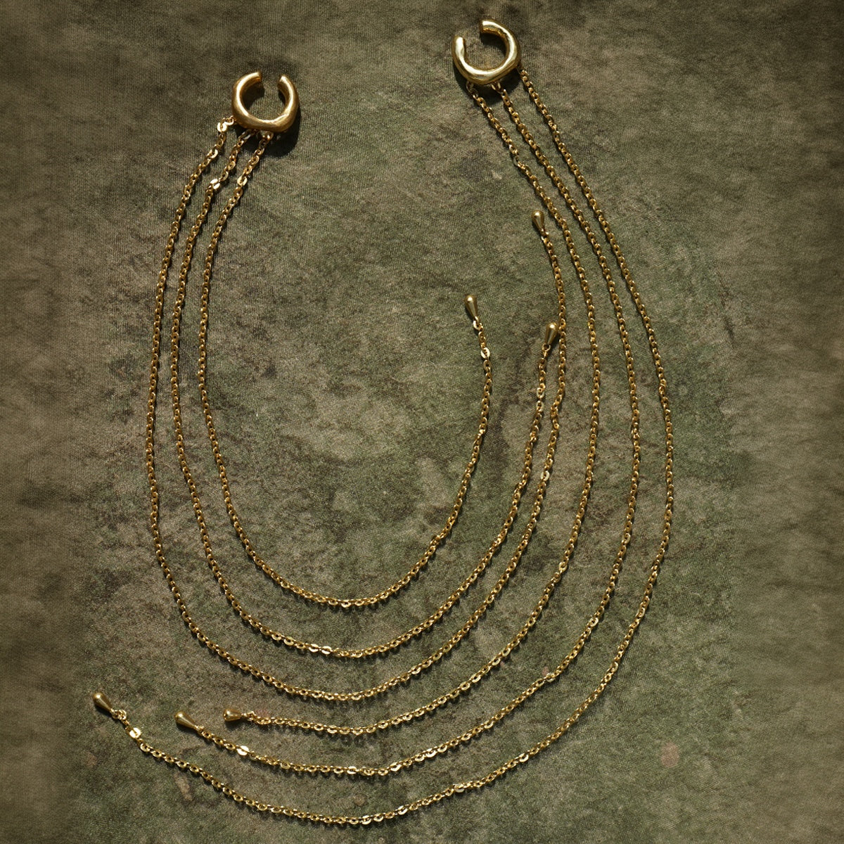 Dew drop Earchain - Brass