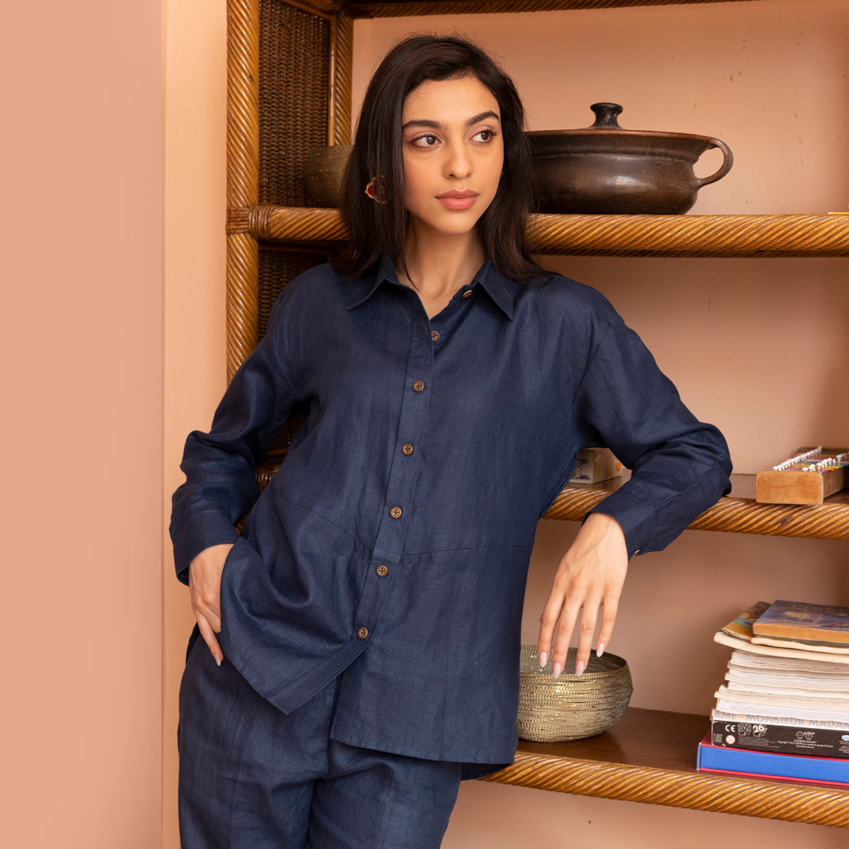 100% Hemp Shirt - Navy