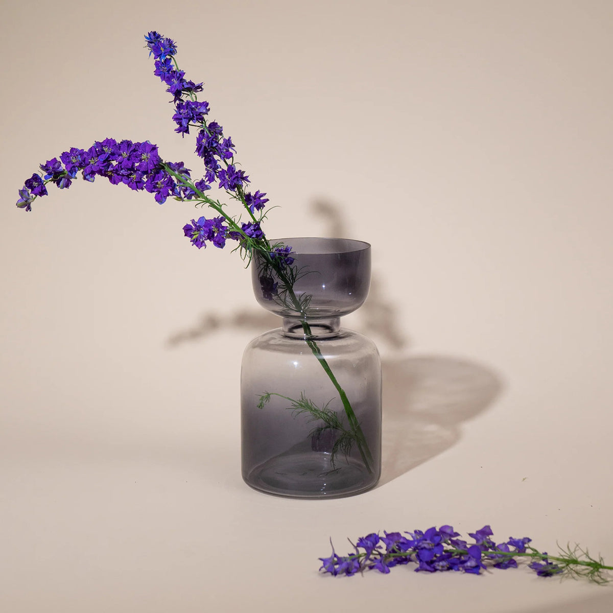 Slate Grey Glass Vase Tall