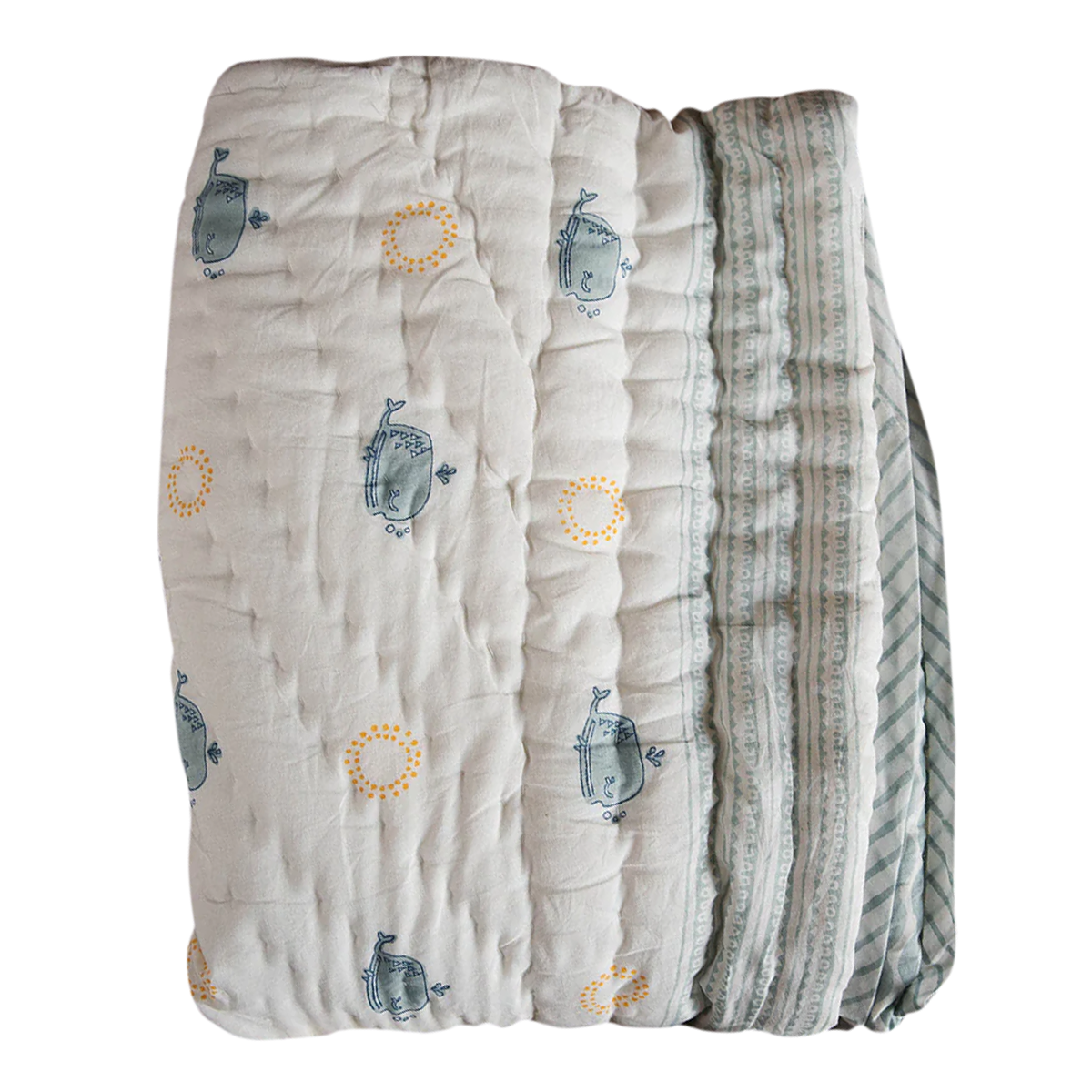 Moana Block Printed Baby Quilt